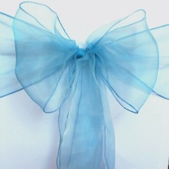75 Dusty blue Organza Sheer Chair Sashes Wedding Banquet Party Events Decoration