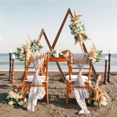 2X Heavy Duty Triangle Wedding Arch Backdrop Stand Flower Balloon Banquet Archwa
