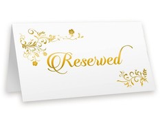 Reserved Cards Gold Foil, 20-pack Table Tent, Vip Place Card With Space To Wr…