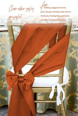 Fani 120 PCS Satin Chair Sashes, 7×78 Inch, Terracotta