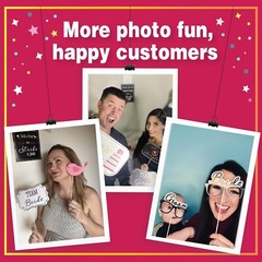 Wedding Photo Booth Props – 41-pc Wedding Props with 8 x 10-Inch Sign, 45 Glu…