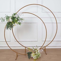 4 ft Gold Balloon Circle Metal Frame Round BACKDROP STAND Wedding Arch Party