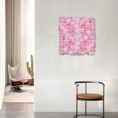 6 Pcs Wedding Flower Wall Panel Floral Backdrop Silk Rose Wall 40*60cm Dark Pink