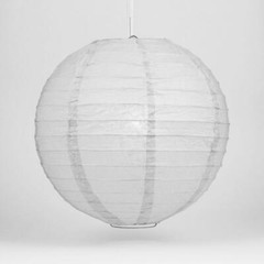 (5-PACK) 8″ Gray / Grey Round Paper Lantern, Even Ribbing, Hanging Decoration