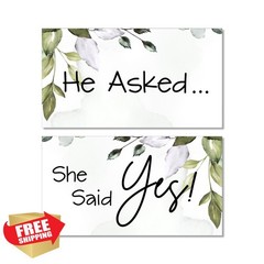 Back40Life Wedding Photo Prop: “He Asked and She Said YES” Wooden Sign