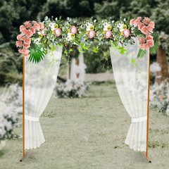 6.56 Ft Gold Wedding Arch Flower Backdrop Decoration Stand Birthday Party Supply