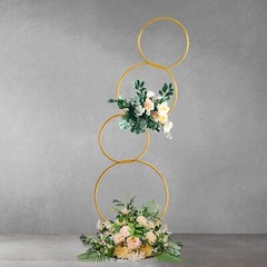 Wedding Backdrop Stand(Circle and Square), Detachable 4 Tier Flower Arch Frame