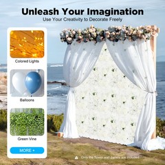 Flower Wall Panel Floral Backdrop, 12 Pcs Flower Wall Decor, 15 * 15in Rose Wall