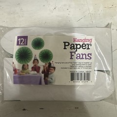 12Pcs Hanging Paper Fans Party Set Decoration for Home Birthday Wedding Green