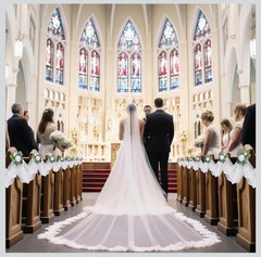 Riceshoot 34 Pcs Church Pew Wedding Decorations White Fabric Tulle Silk…