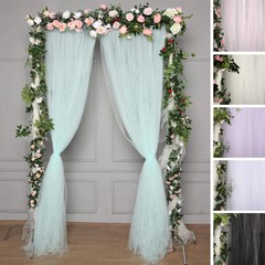5 feet x 10 feet Sheer Tulle Curtain Backdrop Panels Party Wedding Decorations