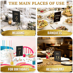 Black Table Numbers 1 30 for Wedding Reception with Gold Foil Table Number