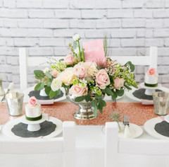 10Pc 12”x108” Rose Gold Sequin Table Runner Cover Tablecloths for Party Decor