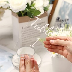 Tuanse 40 Pack White 4 x 6 Inch Acrylic Wedding Table Number 1-40 Clear