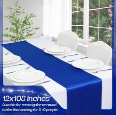 6 Pack Satin Table Runners – 12 x 108 Inches Long Royal Blue Table Runners