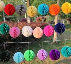 5-25x 20 Color 4 8 12 HoneyComb Tissue Paper Ball Lantern Pom Poms Wedding Decor