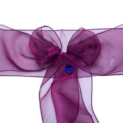100 Dark Purple Organza Chair Sash Bow Wedding Party Event Decoration, Free Ship