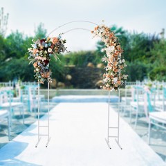Wedding Arch with Double-Tube Design, Strong Steel Construction, Easy to