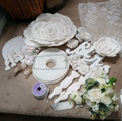 Wedding Decor , Perfect For A Budget Wedding ,Invitations , Bouquet -Lot Misc