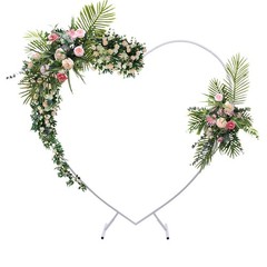 Modern Wedding Arch Heart Shaped Metal stand Flowers Balloon Frame Backdrop USA