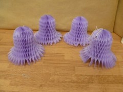 Vtg American Greetings Honeycomb Bells Cluster Tissue Wedding Table Decoration +