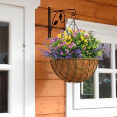 Hananona 12 Pcs Artificial Flowers Outdoor, Faux Artificial Plants UV Resista…