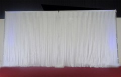 20x10ft White Pleated Wedding Curtain Backdrop Decoration Ceremony Silk Cloth