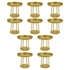 10Pcs Circular Flower Stands 25cm Tall Gold Flower Stand for Wedding Decor
