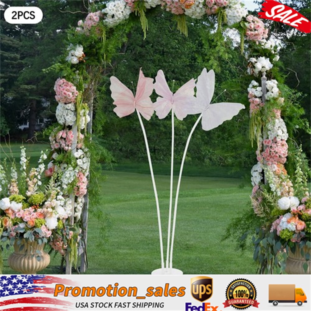 2Pcs Artificial Butterflie Decoration with Standing Base Realistic Wedding Decor