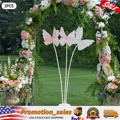 2Pcs Artificial Butterflie Decoration with Standing Base Realistic Wedding Decor