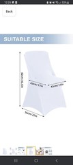 Azon Special Event/Wedding White, Spandex Folding Chair Covers, 50 Count