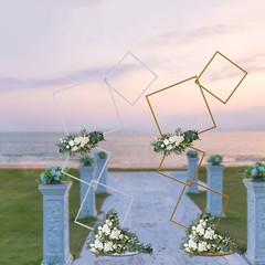 Wedding Backdrop Stand(Circle and Square), Detachable 4 Tier Flower Arch Frame