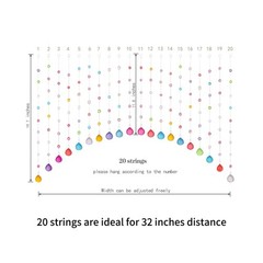 Crystal Beaded Curtain, Multicolor Hanging Door Decoration with Acrylic Balls, R