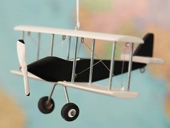 Hanging Airplane, Black White, Nursery Decor, Decorative wooden airplane