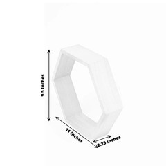 2 WHITE 9″ Hexagon Wood Geometric WALL SHELVES Wedding Party Home Decorations