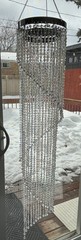 SPIRAL ACRYLIC CRYSTAL CHANDELIER 46” Beaded Preowned Wedding Decor Girl Room