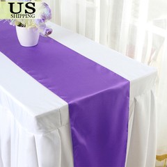 5 Pcs Satin Table Runner Wedding Banquet Decoration Tablecloth Party (12″X108″)