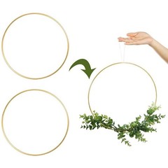 4 Pack 10 inches Metal Floral Hoop, Gold Wreath Rings for Craft Macrame Rings…