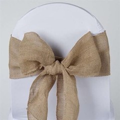 2 Pcs Natural Burlap Chair Bow Sash – Event Decoration Chair Ties – 6″x108″