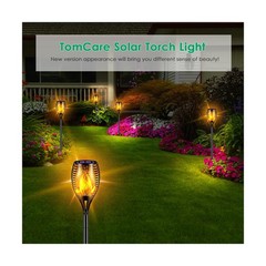 TomCare Solar Lights Outdoor 99 LED Higher & Larger Flickering Flame Solar To…
