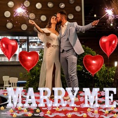 Marry Me Light Up Letters Proposal Decorations Marry Me Sign 24 LED Candles 2…