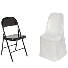 10 Ivory POLYESTER Folding Flat CHAIR COVERS Event Banquet Party Decorations