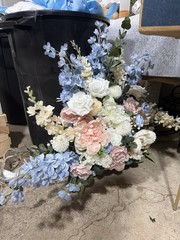 Wedding Artificial Floral Arrangement Decor Blue White Pink Green Fabric Plastic
