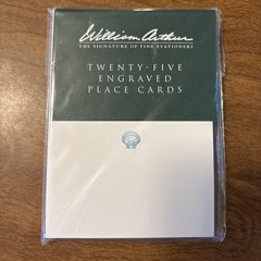 Pack Of 25 William Arthur White Seashell Engraved Place Cards