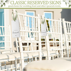 24 Pcs Reserved Seating Tag with Ribbon Wedding Chair Tags Reserved Signs for We