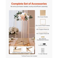 Uimoso Elegant 10PCS 23.62-inch Column Flower Stand for Weddings and Home Decor