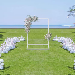 39.37 In. X 29.52 In. Metal Wedding Welcome Sign Arch Stand Arbor