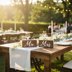 Rustic Mr and Mrs Sign for Wedding Tables, Wooden Mr and Mrs Letters for Sweethe