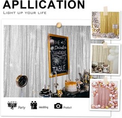 4PCS Fuchsia Sequin Backdrop Curtain, 2FT x 8FT – Perfect for Weddings & Parties
