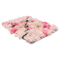 6PCS Pink Artificial Flower Panel Wedding Party Background Floral Decor Wall